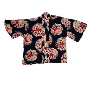 Boho Floral‎ Kimono Blouse Lightweight Small Floral